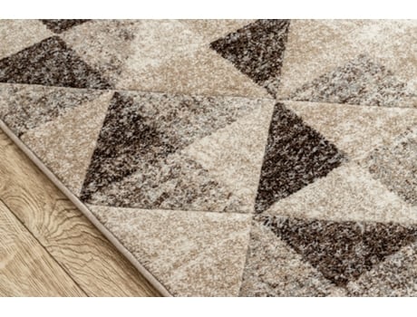 Passadeira Feel 5672/15055 Triângulos Bege/Castanho /Creme 80 cm