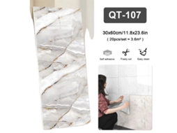 Adesivos De Parede De Mármore, Autoadesivos, Impermeáveis, Dourado Branco, 20pcs