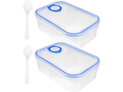 Lancheira Reutilizável Com 2 Compartimentos, Capacidade De 800ml, Material Pp, Design Prático Para Uso No Escritório E