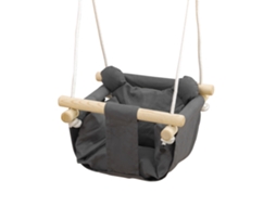 Baloiço para Bebês com Altura Ajustável para Crianças Dos 9 Aos 36 Meses, 40x40x110 180 Cm, Cinza e Madeira Ge
