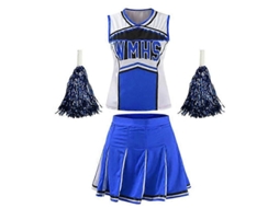 Traje De Cheerleader Deportivo Unisex Adulto Vermelho/azul Tamanhos Xs-xxl M Azul