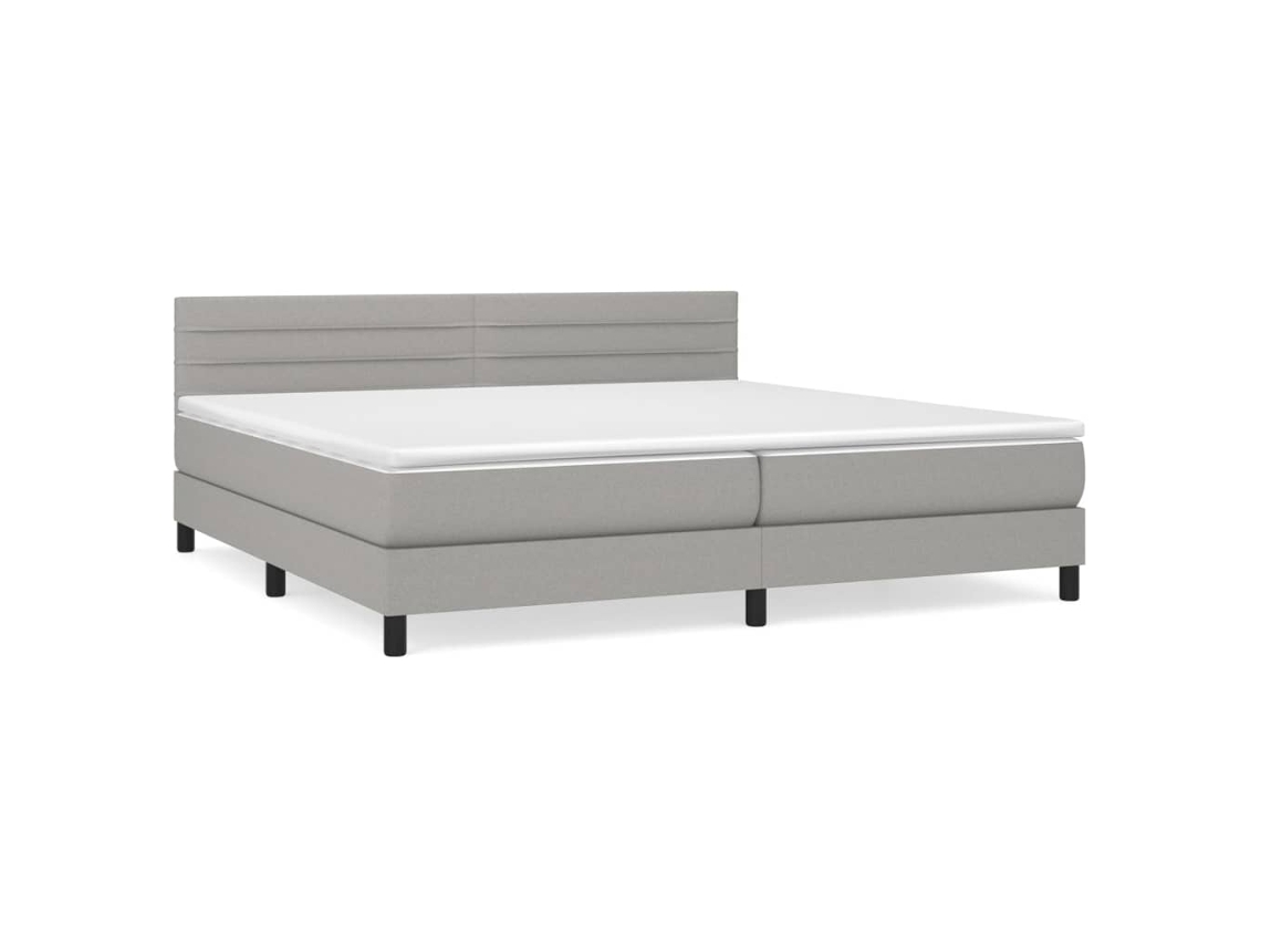 Cama com Molas/colchão 200x200 Cm Tecido Cinza claro MAISON EXCLUSIVE