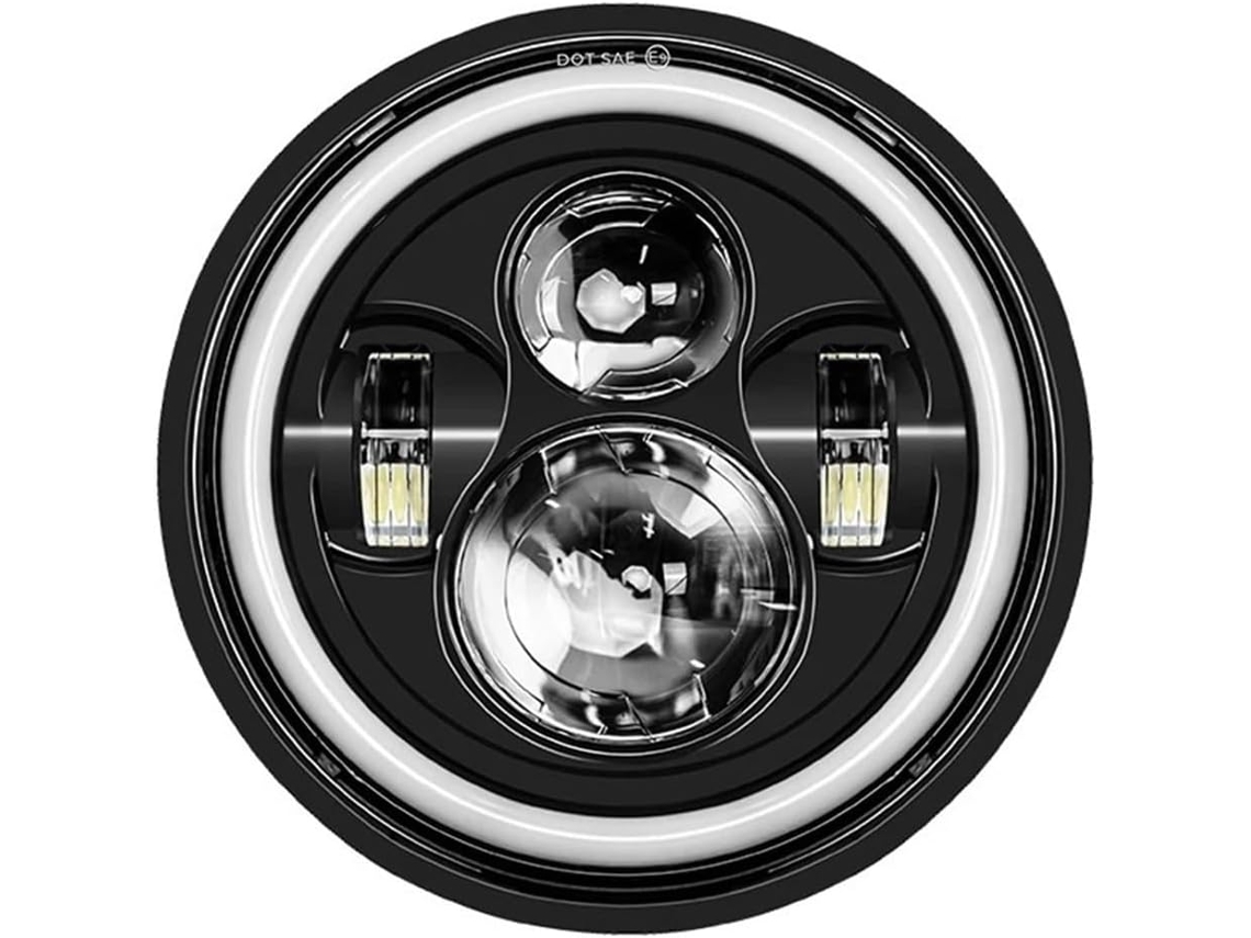 Farol de Motocicleta para Cafe Racer Bobber Honda Redondo 7 Universal 7" Luz Alta/baixa Seta “a Maior Área