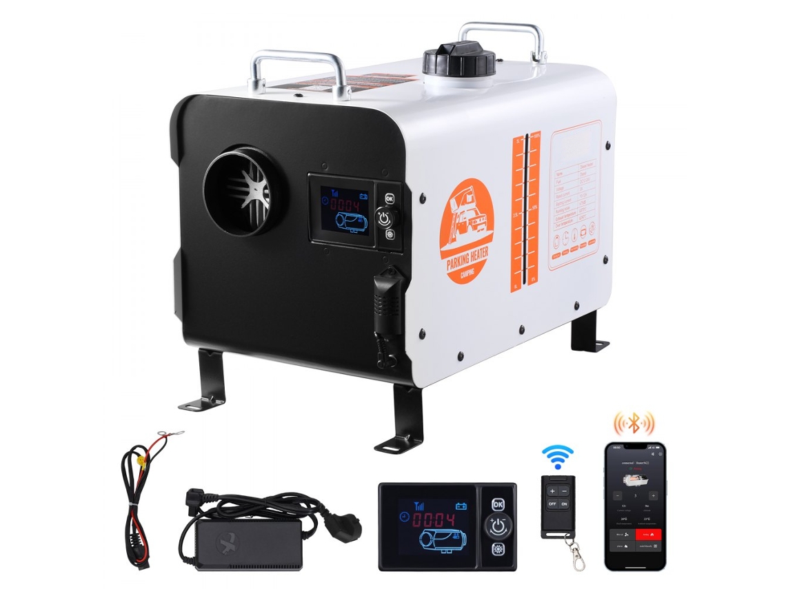 Aquecedor A Diesel Portátil 8kw Com App Bluetooth, Sensor De Co E Instalação Fácil Tekmaquinas