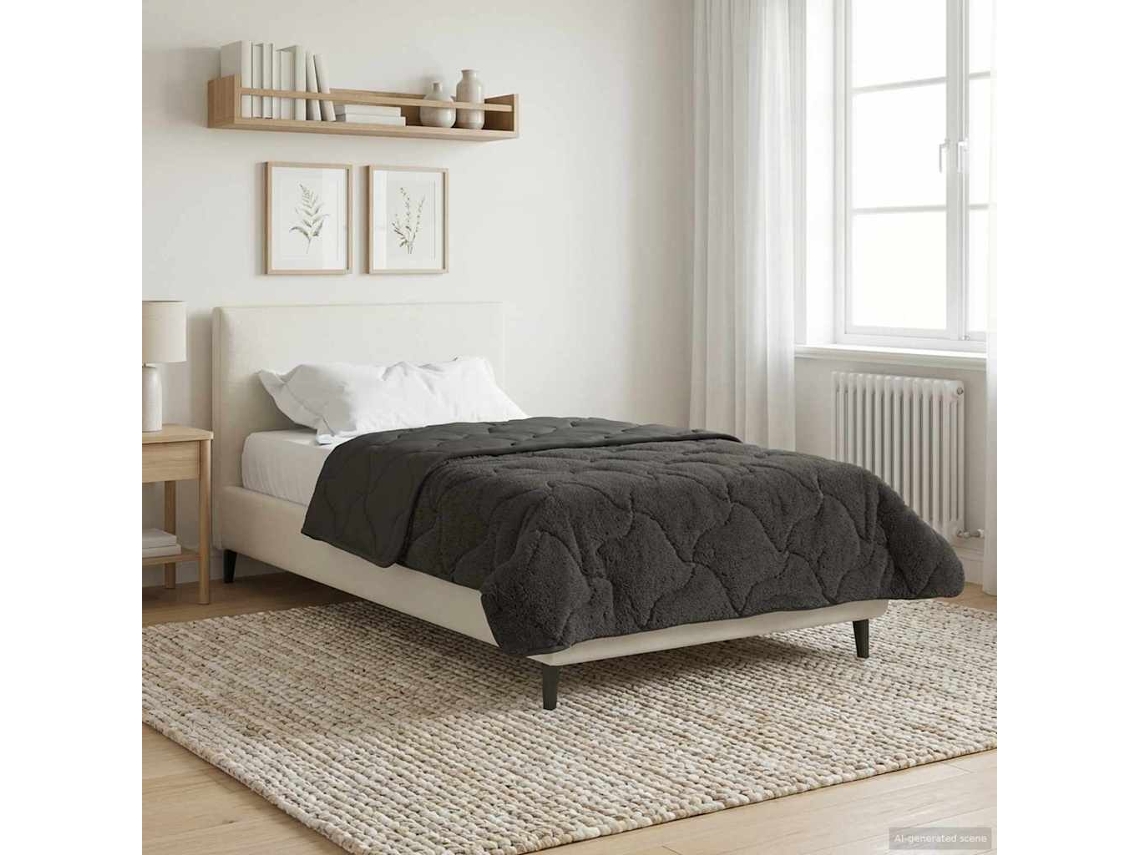 Vidaxl Edredom De Inverno 155 X 220 Cm Inverno Antracite Respirável