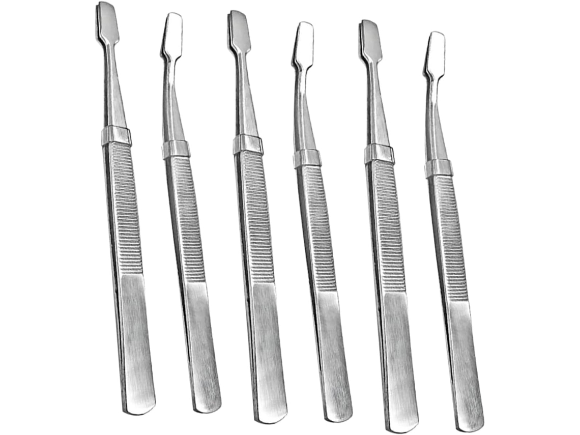 Conjunto de 6 pinças de aço inoxidável para colecionadores de selos