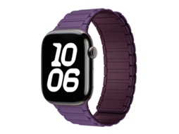 Pulseira Magnética de Silicone Halinuia para Apple Watch Series 1 11/ultra 1 3/se3 , Design Esportivo Respirável. Roxo Roxo Escuro (42 49 Mm)