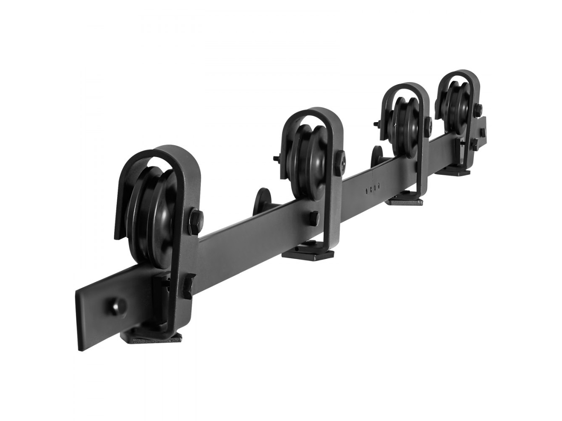 Sistema De Trilho Para Portas De Correr Dobráveis De 193 Cm Em Aço Carbono Preto Tekmaquinas