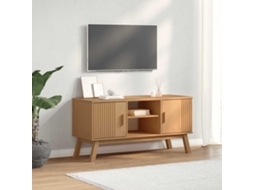 Vidaxl Móvel De Tv Olden 114x43x57cm Madeira De Pinho Maciça Castanho