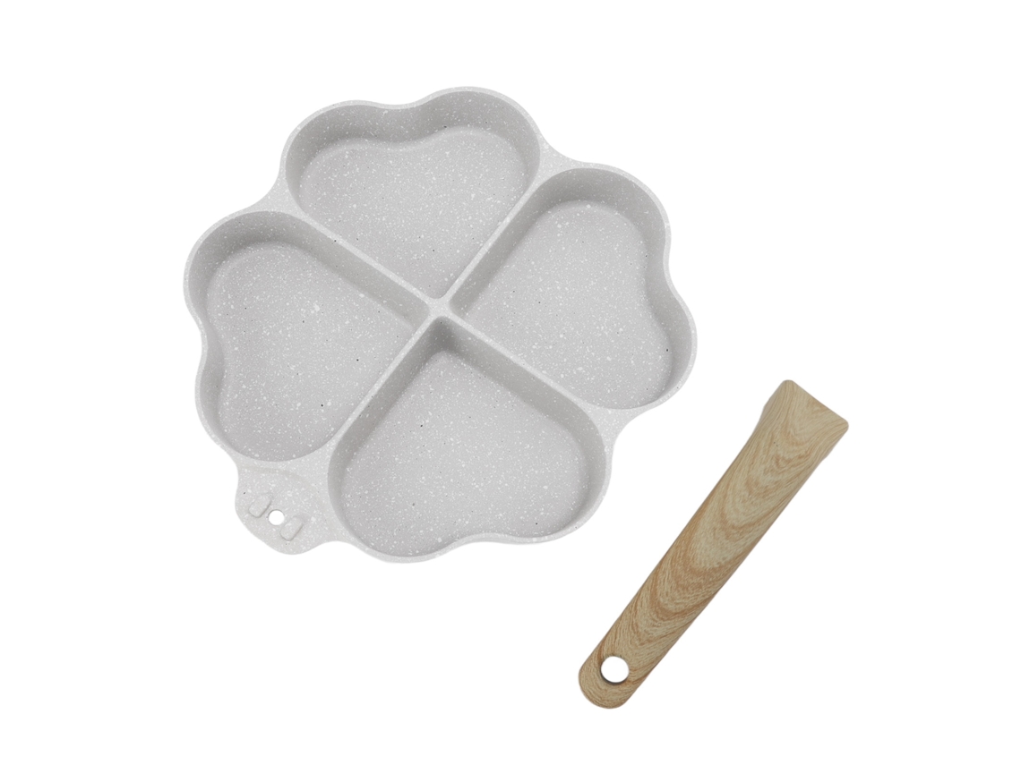 Frigideira antiaderente de forma de coração 4 cups para cozinha branca | S/MARCA