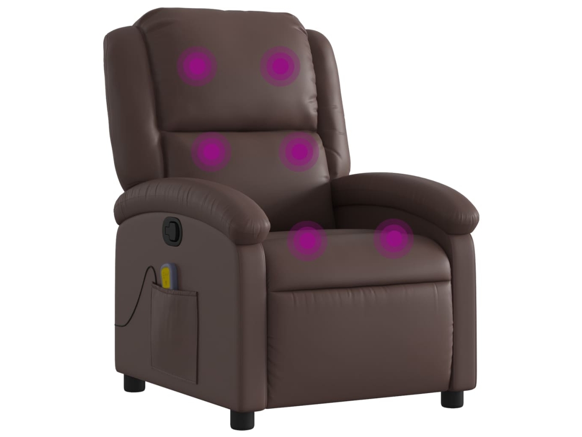 Massage Recliner Chair, Massage Recliner Chairs Vidaxl Marrom Couro Artificial