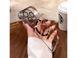 Capa Para Iphone 17 Air Prateada Magnética Com Revestimento Eletrolítico, Sem Moldura, Ultrafina E Transparente, Em Metal Puro.