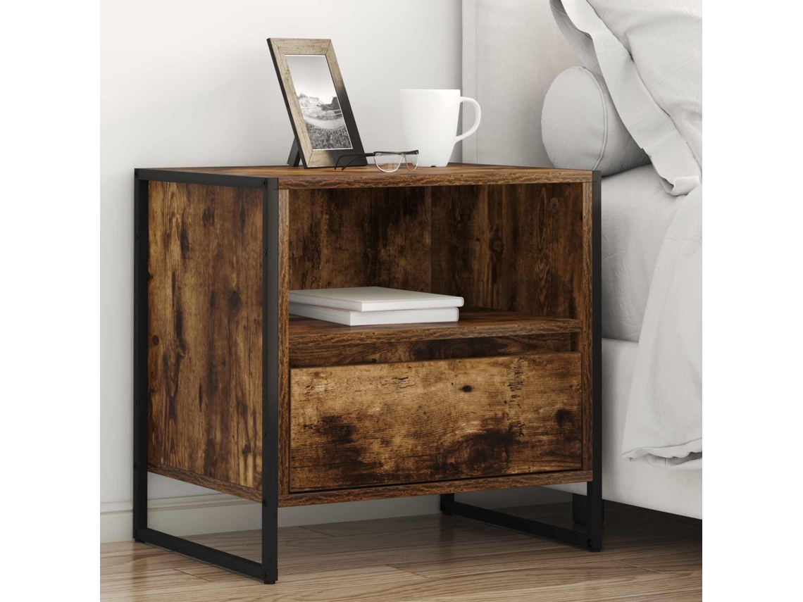 Vidaxl Mesa-de-cabeceira 2 Pcs Carvalho Fumê 50 X 39,5 X 50 Cm