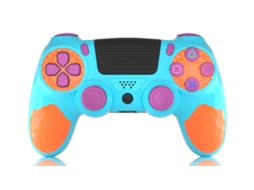 Controlador Sem Fio Compatível com Ps4/Ps4 Slim/Ps4 Pro com Sensor de Movimento de 6 Eixos/Entrada de Áudio de 3 5 Mm Baga Azul