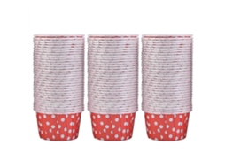 100 Unidades De Forminhas Papel Redondas Médias Para Muffins, Ideais Casamentos E Festas Caseiras (com Bolinhas Vermelhas)