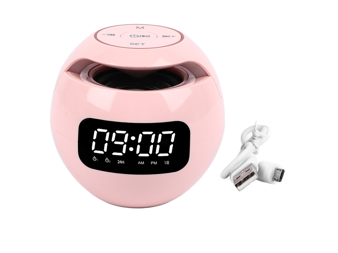 Relógio Alarme Com Alto-falante Bluetooth Sem Fio Com Rádio E Luz Noturna Portátil