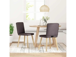Vidaxl Cadeiras De Jantar 2 Pcs Tecido Castanho-escuro
