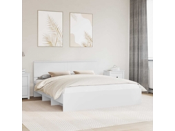 Vidaxl Estrutura Da Cama Branco 200 X 200 Cm Derivados De Madeira