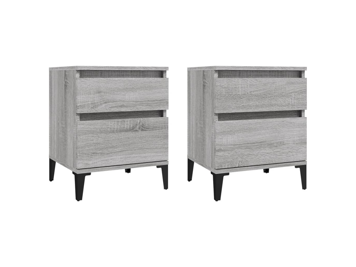 Mesas de Cabeceira 2 Pcs 40x35x50 Cm Cinzento Sonoma MAISON EXCLUSIVE
