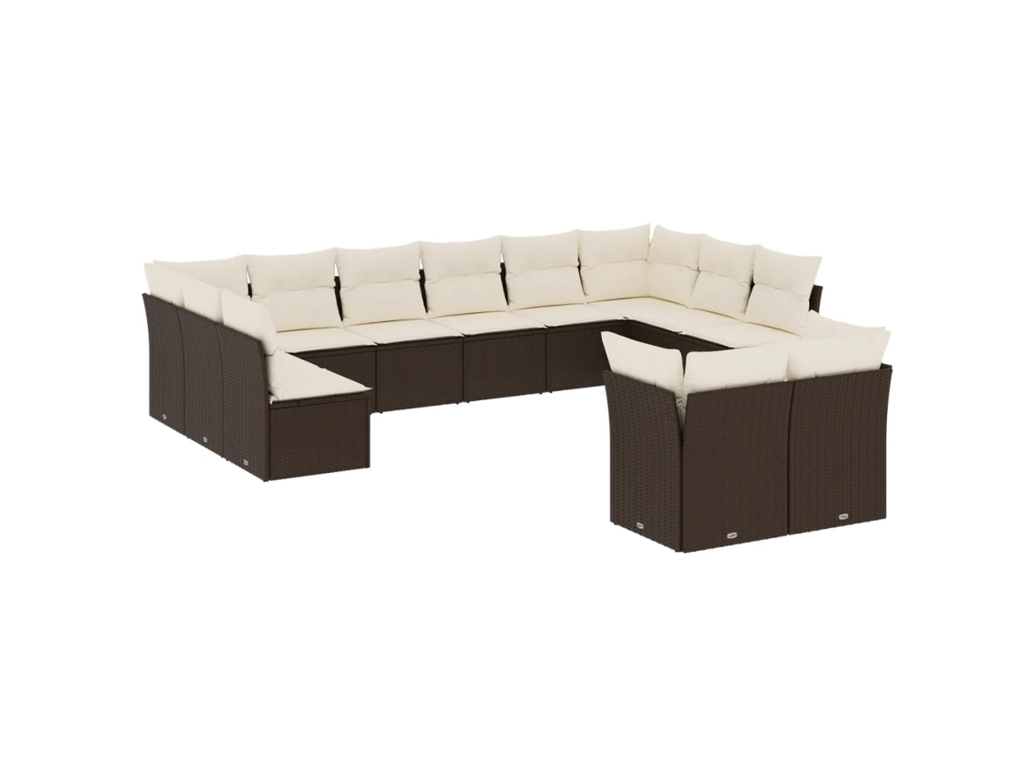 Garden Sofa Set, Garden Sofa Sets Vidaxl Marrom Rattan / Vime (n/a)