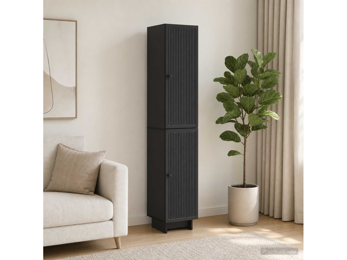 Vidaxl Conjunto De Gabinete 2 Unid. Preto Derivados De Madeira