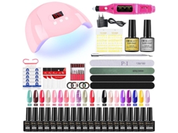 Kit De Manicure Profissional Com Lâmpada Uv E Broca Para Todos Os Tipos De Esmalte Em Gel. 7 Peças. Ly Ebike