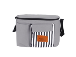 Mali bolsa Mãe Impermeável para Carrinho de Bebê com Grande Espaço e Abertura para Toalha Cinza