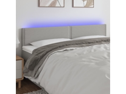 Vidaxl Cabeceira De Cama C/luzes Led Tecido 180x5x78/88 Cm Cinza-claro