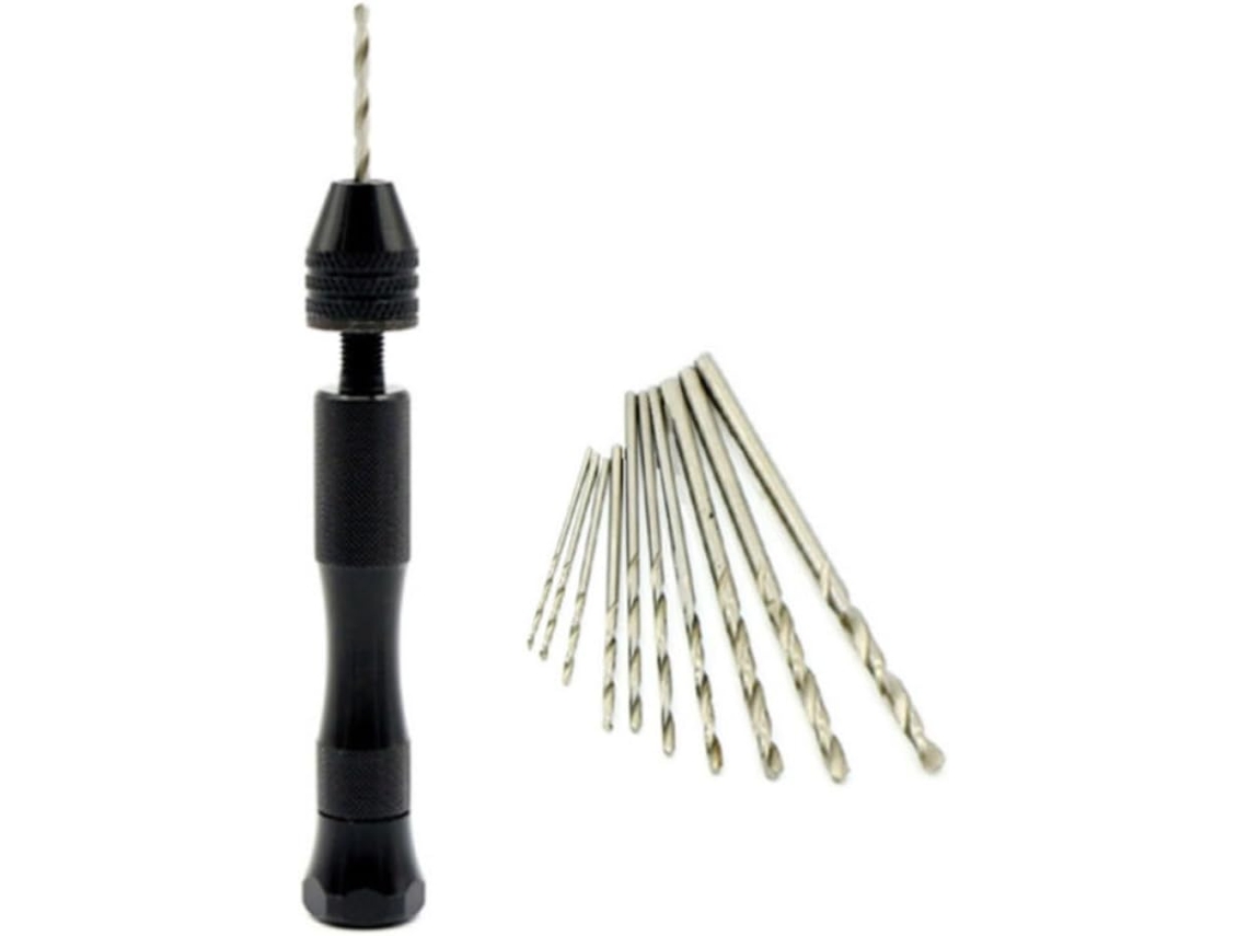 Conjunto De Mini Furadeira Manual Sem Chave, Versão 11 Peças