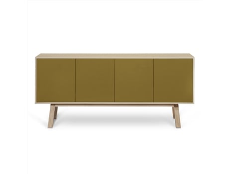 Aparador Alto MON PETIT MEUBLE FRANÇAIS com 4 Portas (Verde Lancieux - Madeira - 220 x 94 x 46 cm)