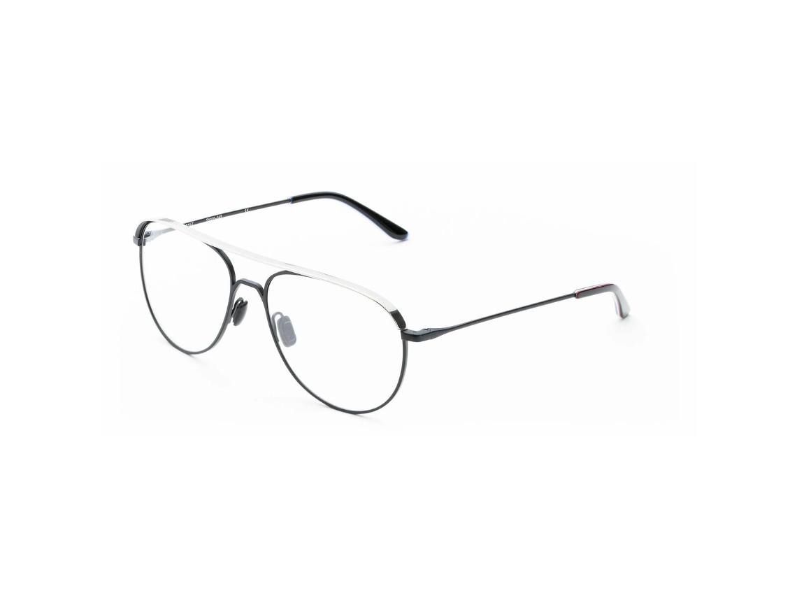 Armação de óculos de grau masculina Vuarnet VL18210003 (preta - aço inoxidável - 145 mm - Ø 55 mm)