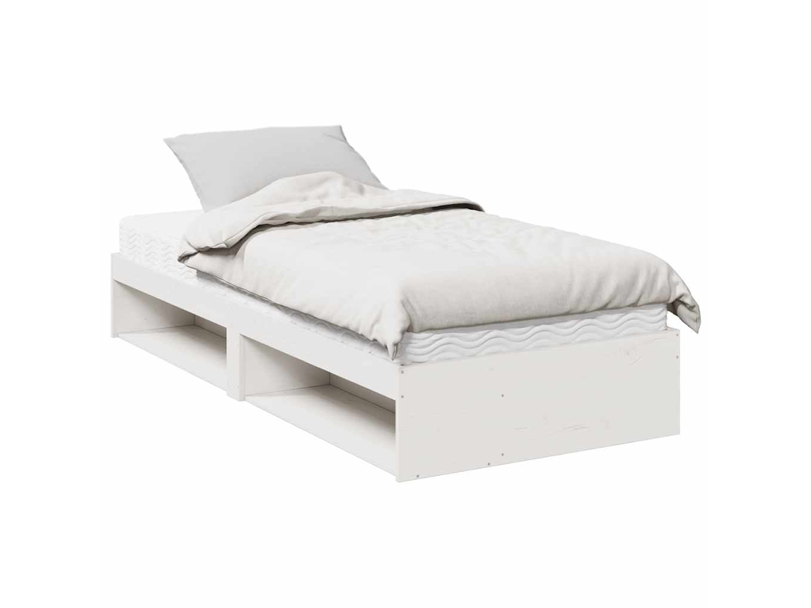 Sofá Cama com Colchão Madeira de Pinho Maciça Branco 90x200 cm MAISON EXCLUSIVE