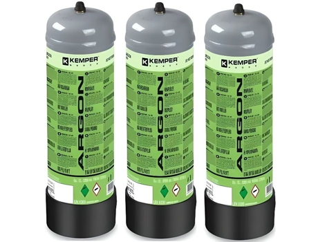 Pack 3 Barras de Gás Descartáveis Argon Co2 2,2 L