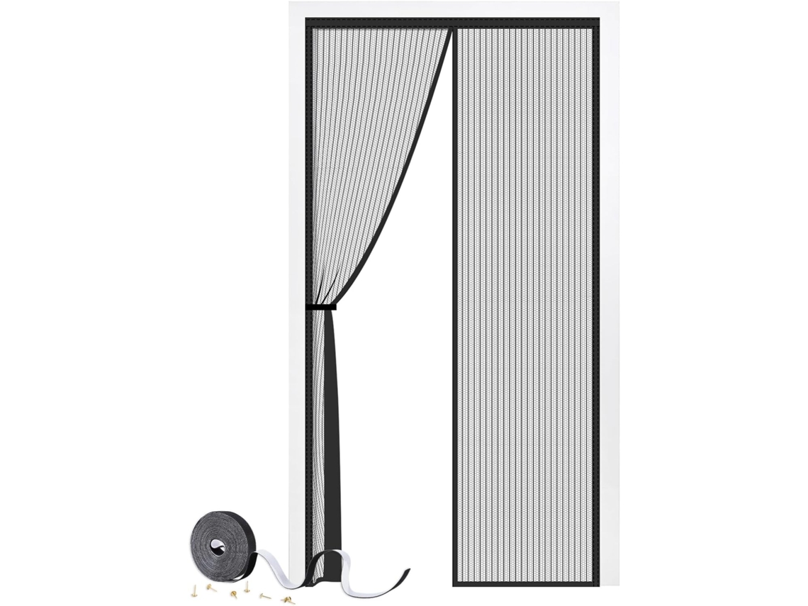 Tela De Porta Magnética 90 X 210 Cm, Porta De Tela Mosquiteira Forte Com Ímãs Fortes, Cortinas De Malha Duráveis Mantêm Os Insetos Longe