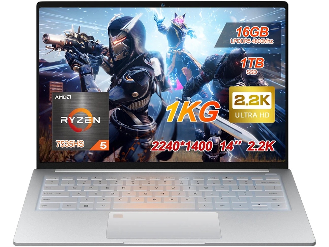 Portátil NINKEAR S14 14" 2.2k , Amd Ryzen 5 7535hs, 16gb Ram + 1tb Ssd , Windows 11 (16:10)