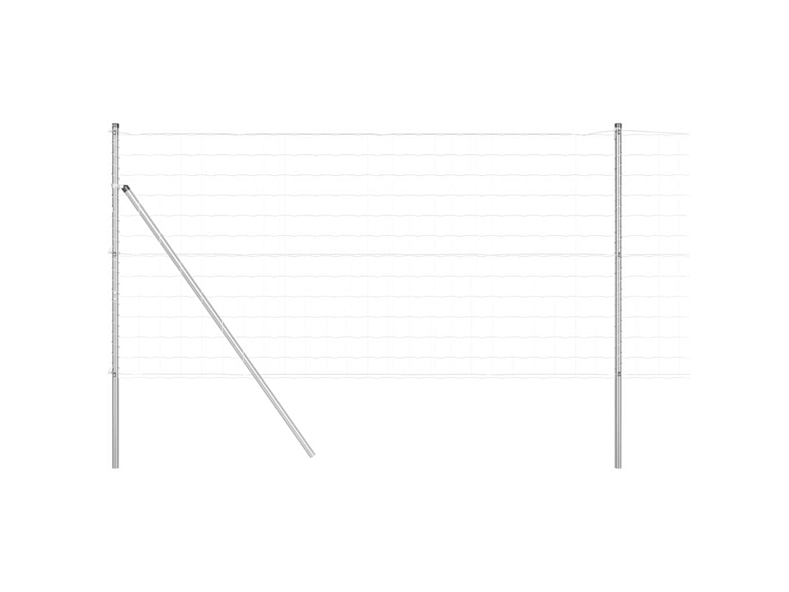 Conjunto 1 Cerca Externa Vidaxl Prateado Aço (25 X 1,2 M)