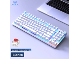 Teclado Mecânico Gamer Sem Fio De 87 Teclas (com Switches Brancos E Vermelhos) (2.4g/bluetooth/com Fio)