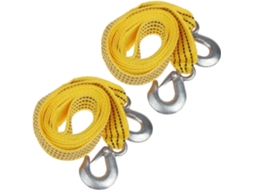 Cintas De Reboque De Nylon Amarelo Reforçado Para Veículos De Até 3 Toneladas (2 Unidades)