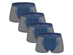 Boxers de Malha para Homem com Fibra de Bambu e Seda de Gelo Incolor Diário, Festa, Casamento, Aniversário 4blue