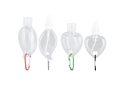 Conjunto Baok-4 de garrafas portáteis para viagem com chaveiro, garrafas de plástico transparente à prova d'água de 50ml para uso externo.