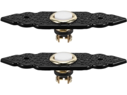 Conjunto De 2 Botões Campainha Vintage Em Liga Zinco Preta, Com Design Ergonômico Alongado E Estrutura Metálica