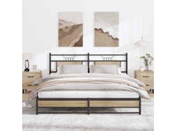 Vidaxl Estrutura De Cama Sem Colchão 180x200cm Metal Carvalho Sonoma