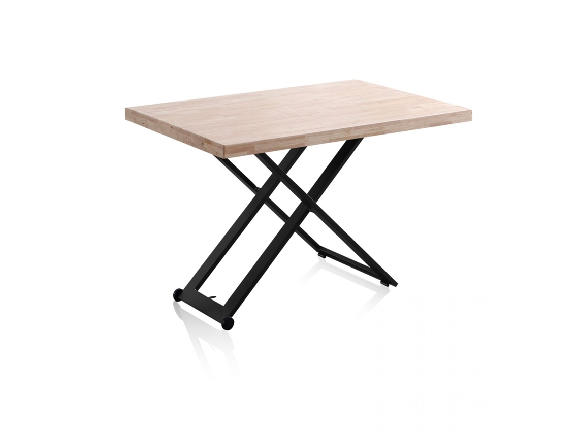 Mesa de centro elevatória Lada Preto - Carvalho 120 x 76 x 80 cm