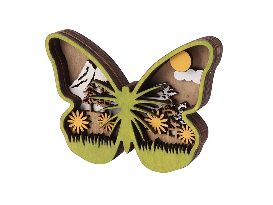 Decoração De Madeira Borboleta 3d Presente Feriados