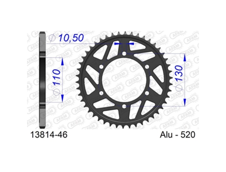 Roda Dentada AFAM 520 46 Dents