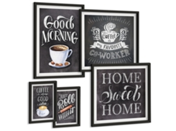 Conjunto De Pinturas Inspirações Rústicas De Café Espelharte (5 Peças)