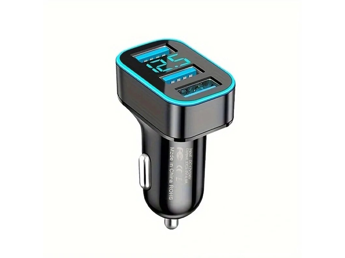Transmissor Fm YIZHOOD Um Reboque Três Multifunções Dual Usb Pd Interface Display Digital Carregamento Rápido Preto