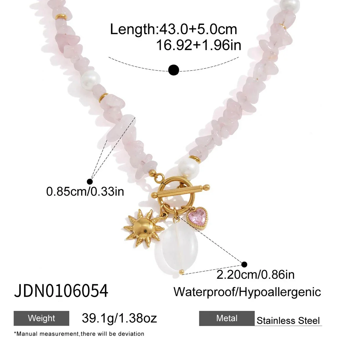 Colar Com Pingente De Zircônia Natural, Joia De Moda Banhada A Ouro Com Revestimento Pvd