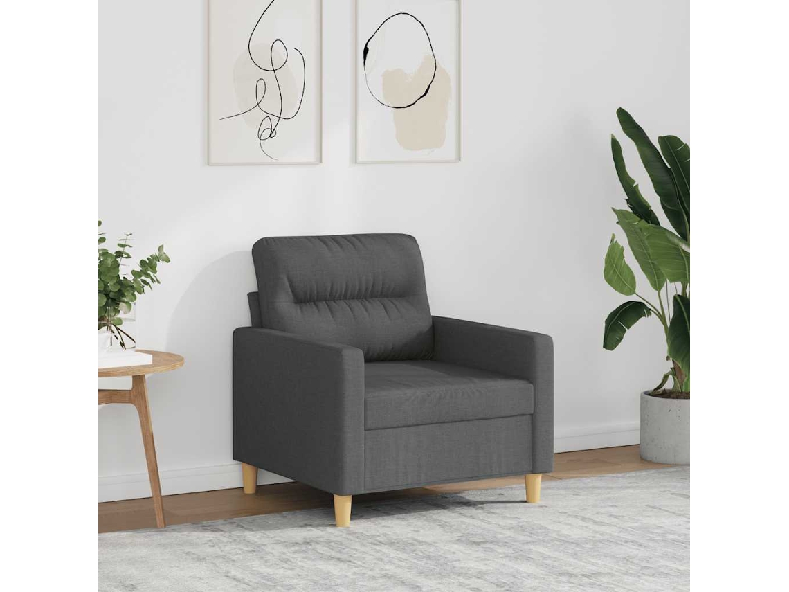 Vidaxl Poltrona 60 Cm Tecido Cinzento escuro