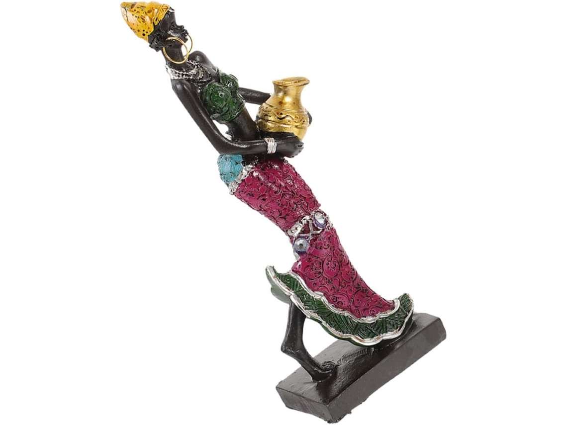 Estátua Mulher Africana Estatueta Decorativa Resina Estável Elegante Escritório Decoração Prateleiras Espaço GOKOCO